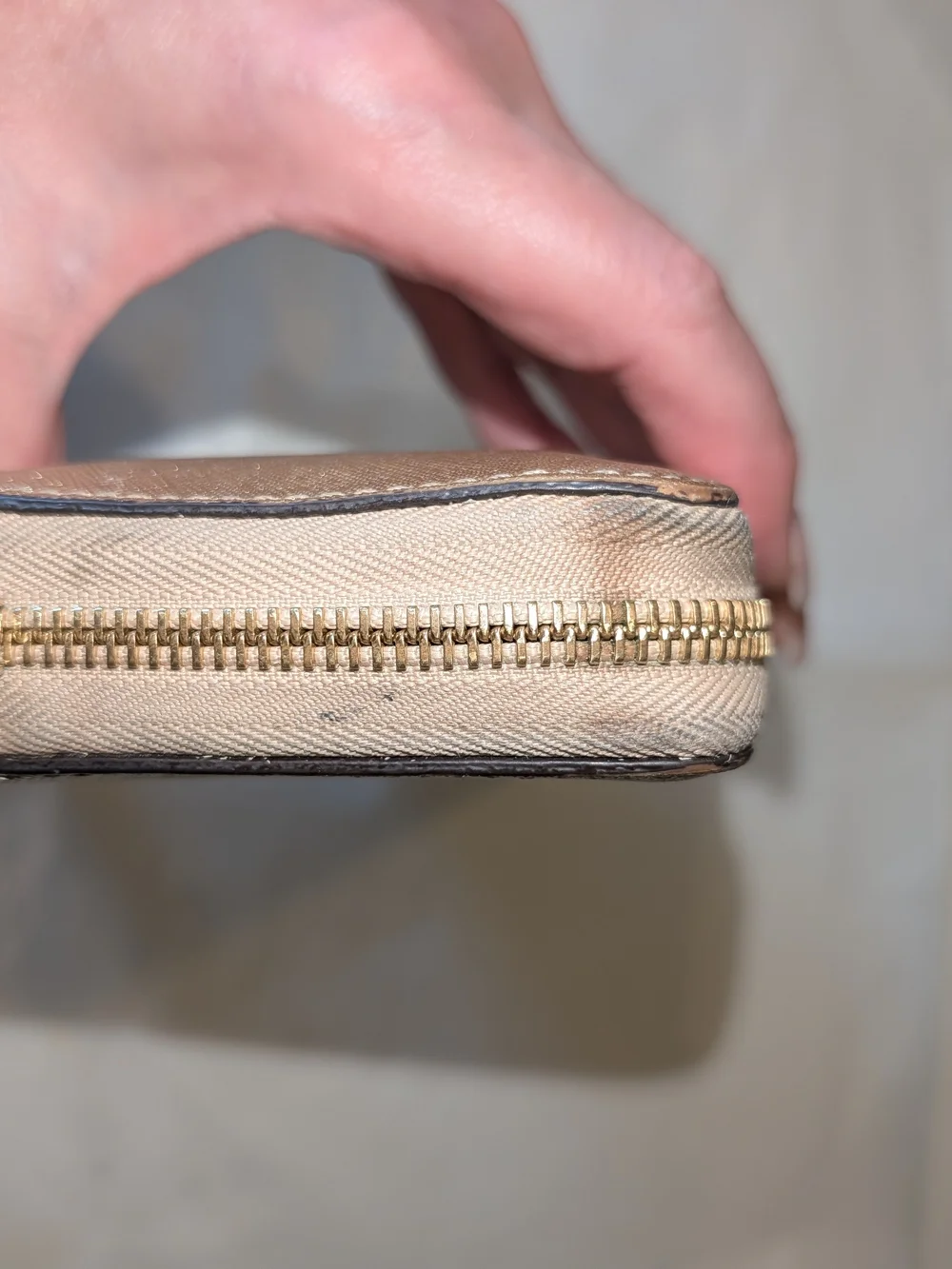 Michael Kors Jet Set Metallic Gold Saffiano Leather Zip Wallet‎ Wristlet luxury
